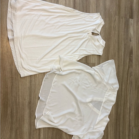 Cabi White Sleeveless and Short Sleeve Blouses set cute workwear medium - Picture 7 of 7